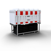 SET | with 20 panel fences | and 21 base plates | on multi-pallet | with lamp adapter | with red/white foil, type RA1/A | type of barrier NOX white